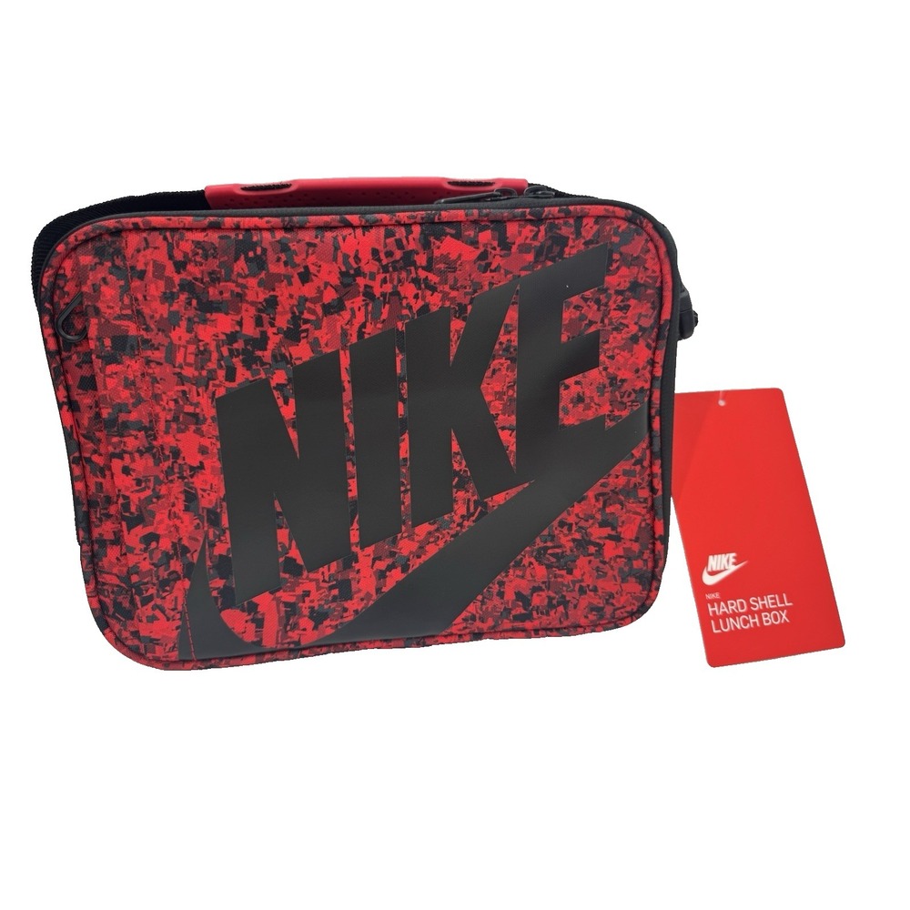 Nike Insulated Hard Shell Lunch Box Red Black Meal Holder 9A2744-H24 NEW school